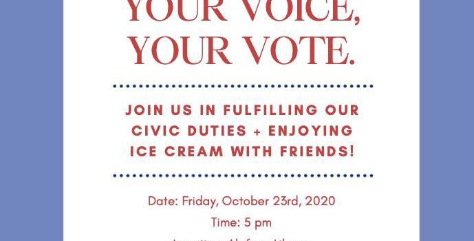 Vote and Ice Cream 10/23/2020 @ 5:00pm